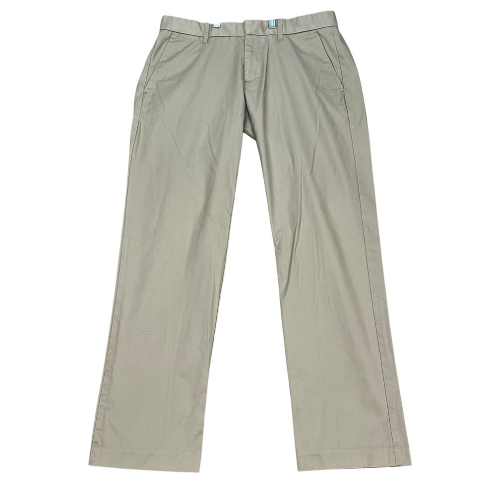 Gap Khakis Pants  Men 31x30 Tan Flat Front Twill Tailored Straight Fit Chino EUC